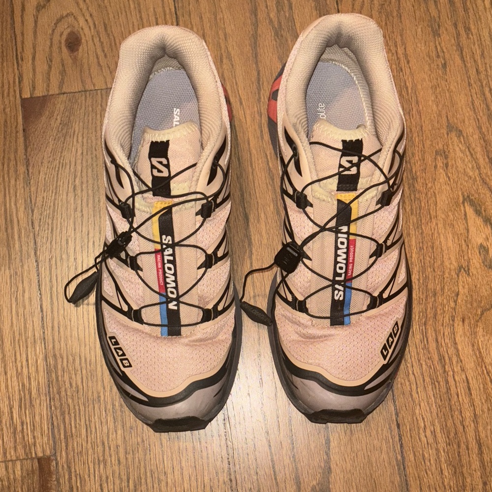 Salomon Beige and Black Trail Running Shoes